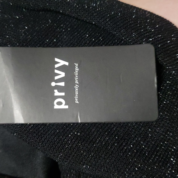 PRIVY NWT SheerSleeve Metallic lined Dress - Picture 5 of 6